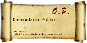 Ohrenstein Petra névjegykártya